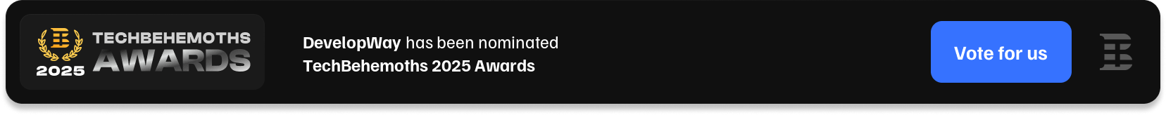 Banner for Developway's nominiation